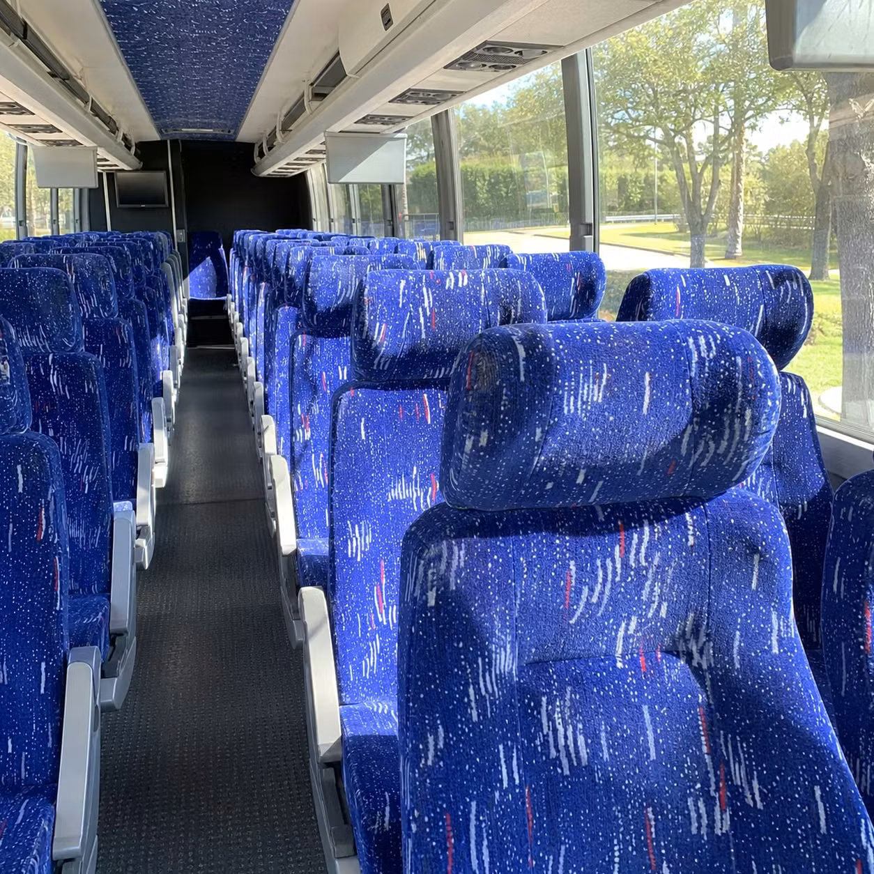 chico charter bus rental interior